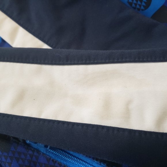 Puma Sweater Camouflage Zip Up Stripe On Sleeves Front Pocket White Blue 2T - Picture 5 of 5